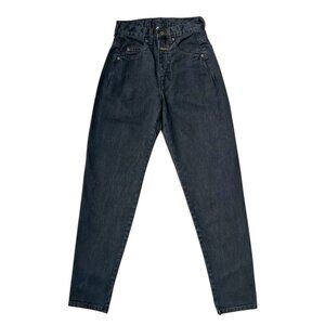 80s Vintage Marithe Francois Girbaud Jeans Black Faded Grunge Mom Jeans.